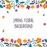 Spring Flower  Floral Border  Wreath Background Printed Template - Vector Illustration