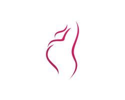 pregnant woman touching her belly. Pregnancy vector