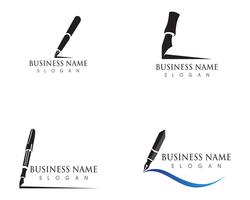 pluma Logo plantilla Vector ilustración negocio