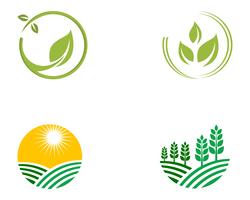 Imagen de vector verde único de plantilla de logotipo empresarial de agricultura