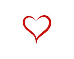 Amor corazón logo y símbolo vector