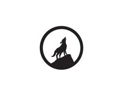 Wolf night black logo and symbol vector