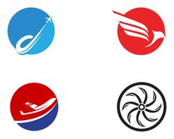 Avión mosca logotipo y símbolos vector plantilla