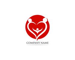 Amor logo rojo y símbolo vector