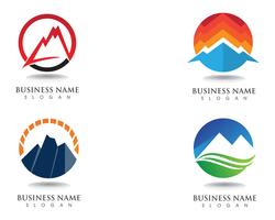 Logo y simbolos de montaña vector