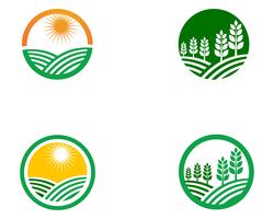 Imagen de vector verde único de plantilla de logotipo empresarial de agricultura