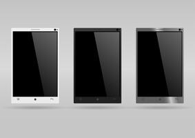 Set of three modern smartphones vector