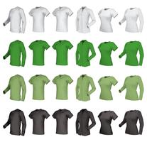 Polo, shirts and t-shirts set. vector