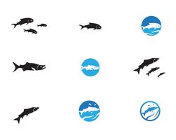 fish vector silhouette template salmon black