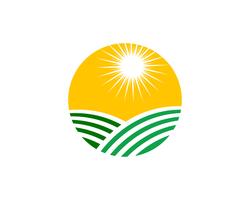 Imagen de vector verde único de plantilla de logotipo empresarial de agricultura