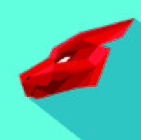 Red Dragon Geometric Origami logo Design