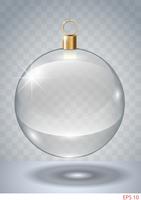 Transparent glass Christmas bauble vector