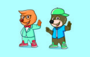Cute Bear Character mascot Designs vector