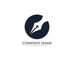 Writer pen Logo template Vector