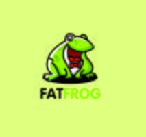 fat frog character logo mascot vector