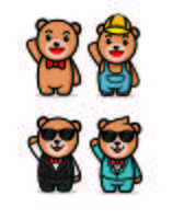 cute teddy bear character mascot designs vector