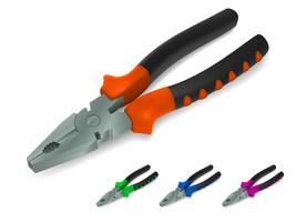 Multicolor pliers set vector