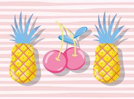 Punchy pastel fruits vector