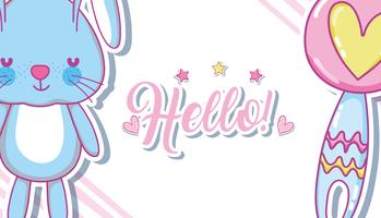 Hello baby shower card vector