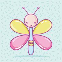 Cute butterfly cartoon vector