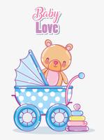 Baby love card vector