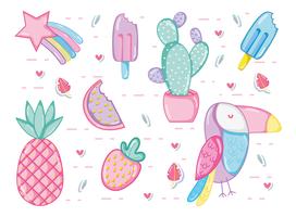 Punchy pastel summer collection vector