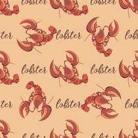 Seamless pattern. Lobster. Cancer.  Seafood. Design. Vector illustration.