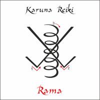 Karuna Reiki. Energy healing. Alternative medicine. Rama Symbol. Spiritual practice. Esoteric. Vector