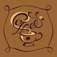 Coffee. Lettering. The logo design . handmade drawing. Vector. vector