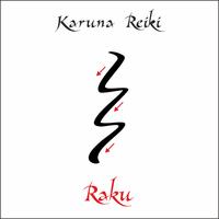 Karuna Reiki. Energía curativa. Medicina alternativa. Símbolo de Raku. Práctica espiritual. Esotérico. Vector