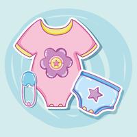 Cute baby clothes cartoons vector