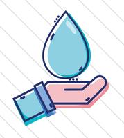 linear business man hand with water drop vector