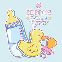 Mommys girl cartoon vector