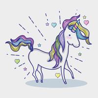 Magic and fantastic unicorn cute cartoon vector