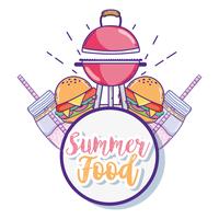 Summer food cartoons vector