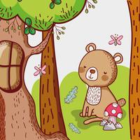 Bear in the forest vector