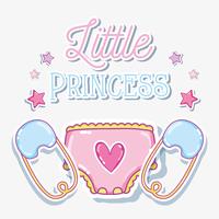 Little princess baby girl card vector