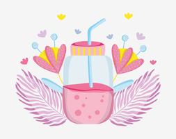 Juice mason jar punchy pastels vector