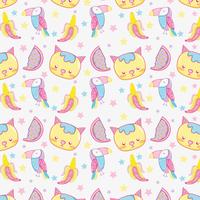 Punchy pastel cute animals background pattern vector