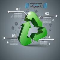 Recycle business infographic. Four items. vector