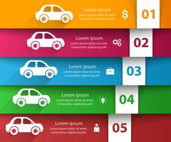 Plantilla de diseño infográfico Road e iconos de marketing. Icono de coche vector