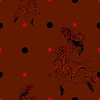 Girl dancing flamenco. Seamless pattern. Gypsy. Polka dot background. Maroon. Vector. vector
