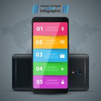 Business infographic. Smartphone realistic icon. vector