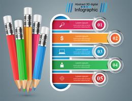 Pencil, education icon. Business infographic. vector