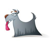 Perro loco - personajes de dibujos animados divertidos. vector