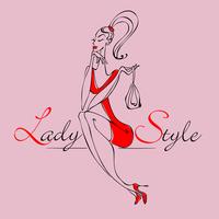 Beautiful young fashion girl. Stylish woman in trendy clothes. Lady-style. The girl with the purse. Vector illustration.