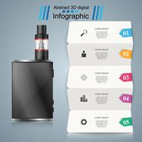 Electronic cigarette, viper - business infographic. vector