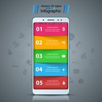 Business infographic. Smartphone, digital gadget icon. vector