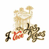 Viajar. Me encanta Las Vegas. Letras. Viajar a América. Vector. vector