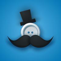 Hat, mustachen, whisker, sewing button. vector